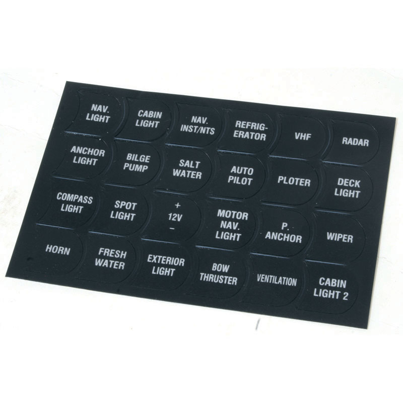 Function labels for switch panels Stuart Marine Malta